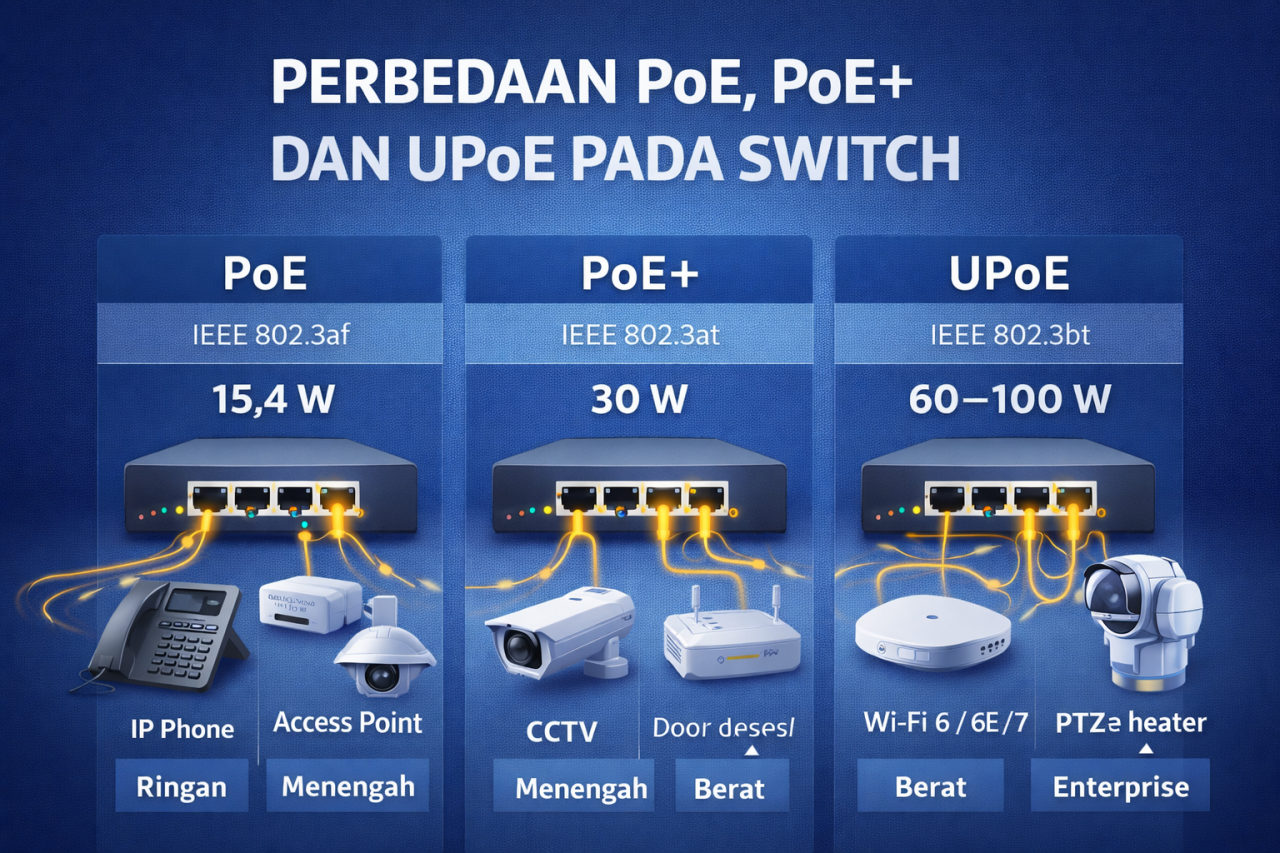 Perbedaan PoE, PoE+ dan PoE++ pada Switch: Jangan Sampai Salah Pilih ...
