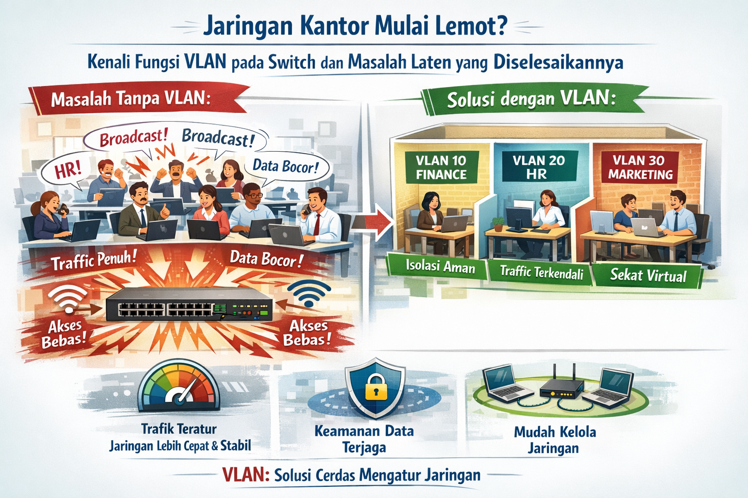 Fungsi VLAN pada switch Fungsi VLAN pada switch