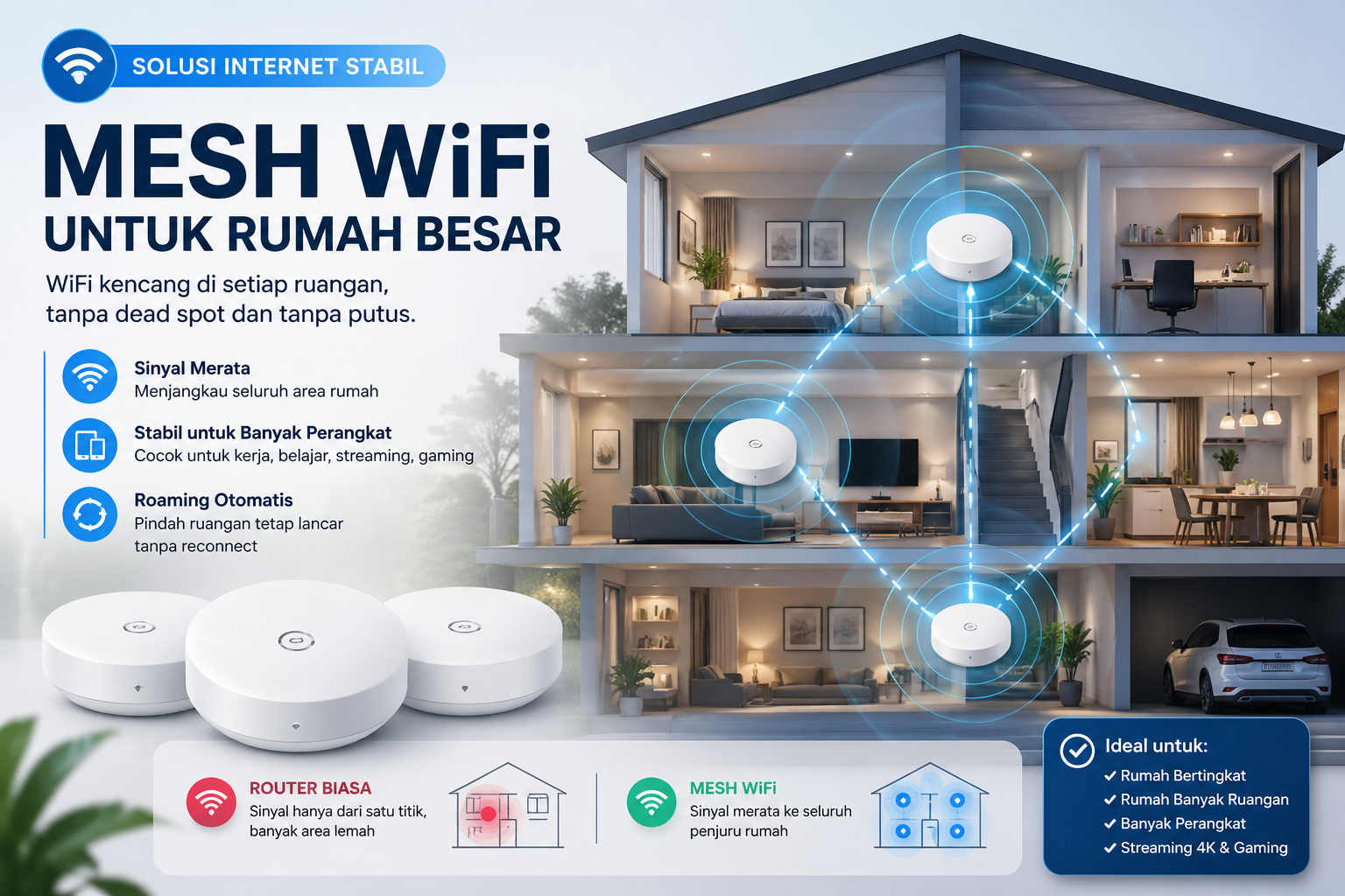 cara mengatasi wifi lemot di rumah besar