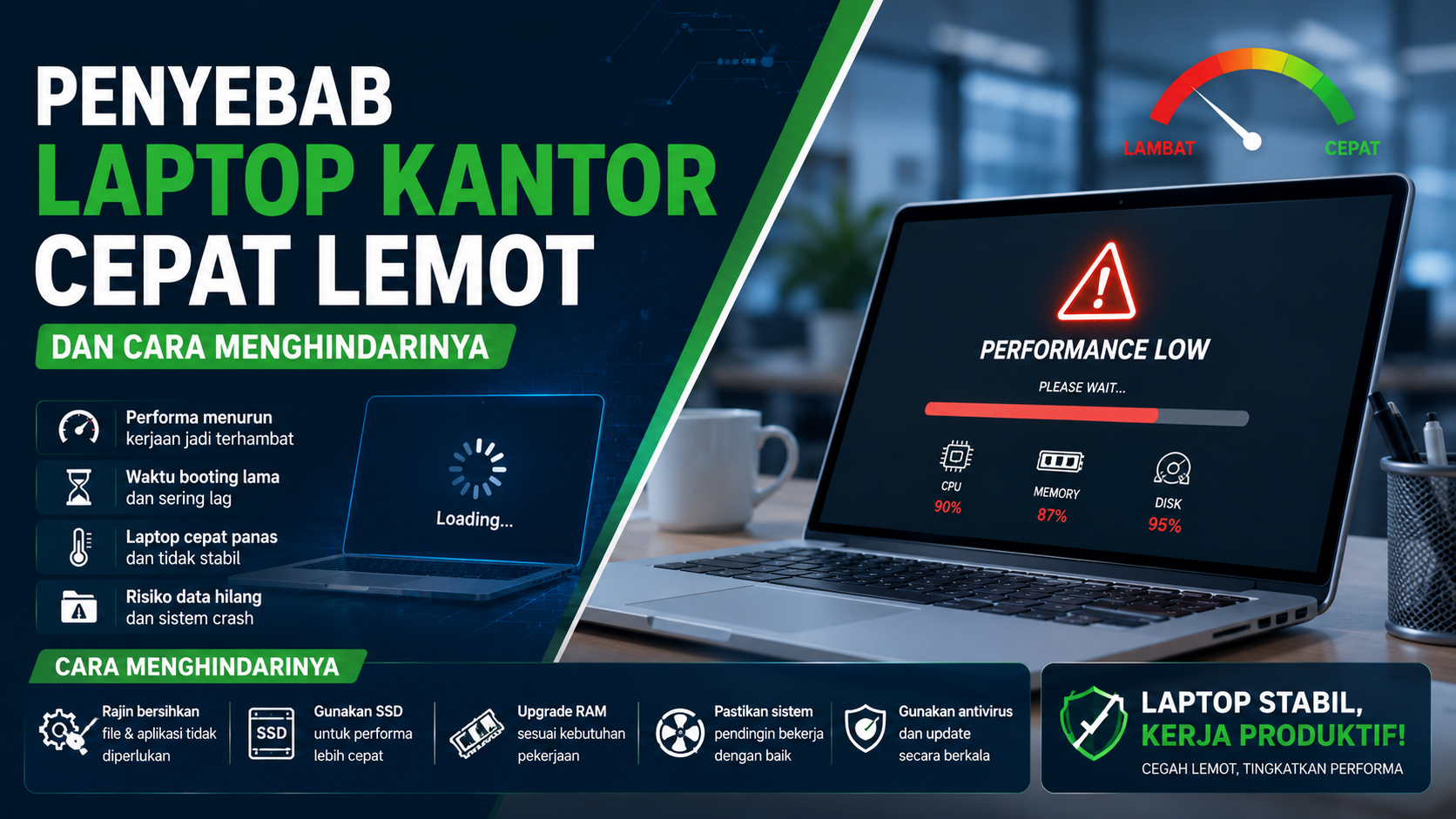 Penyebab Laptop Kantor Semakin Lambat Saat Dipakai Kerja Harian