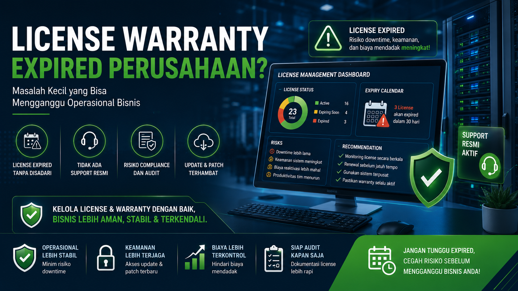 license warranty perusahaan expired