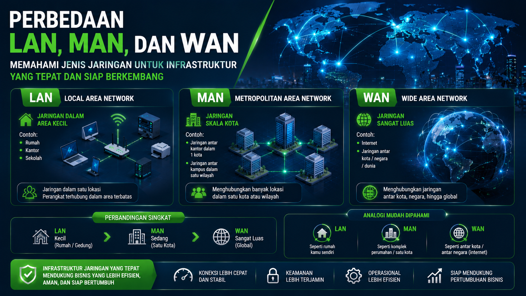 Apa perbedaan LAN WAN MAN Apa perbedaan LAN WAN MAN