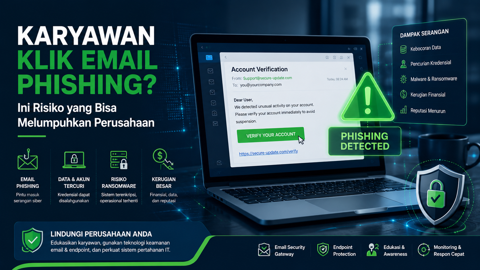 Karyawan Klik Email Phishing? Ini Risiko yang Bisa Melumpuhkan Perusahaan