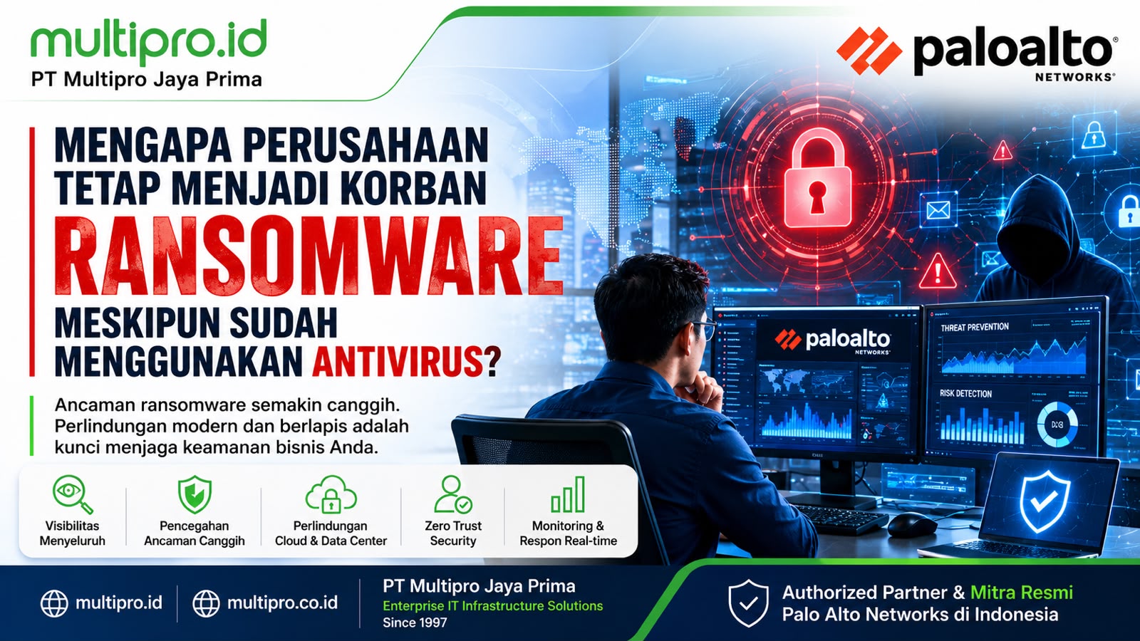 Mengapa Perusahaan Tetap Menjadi Korban Ransomware Meskipun Sudah Menggunakan Antivirus? | Palo Alto Networks | Multipro.id