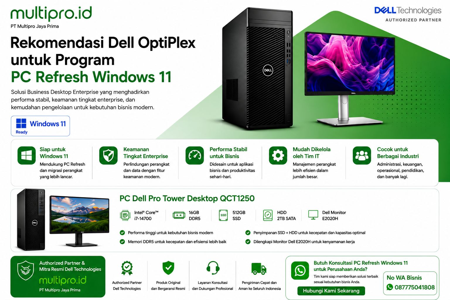 Dell OptiPlex Indonesia untuk Program PC Refresh Windows 11