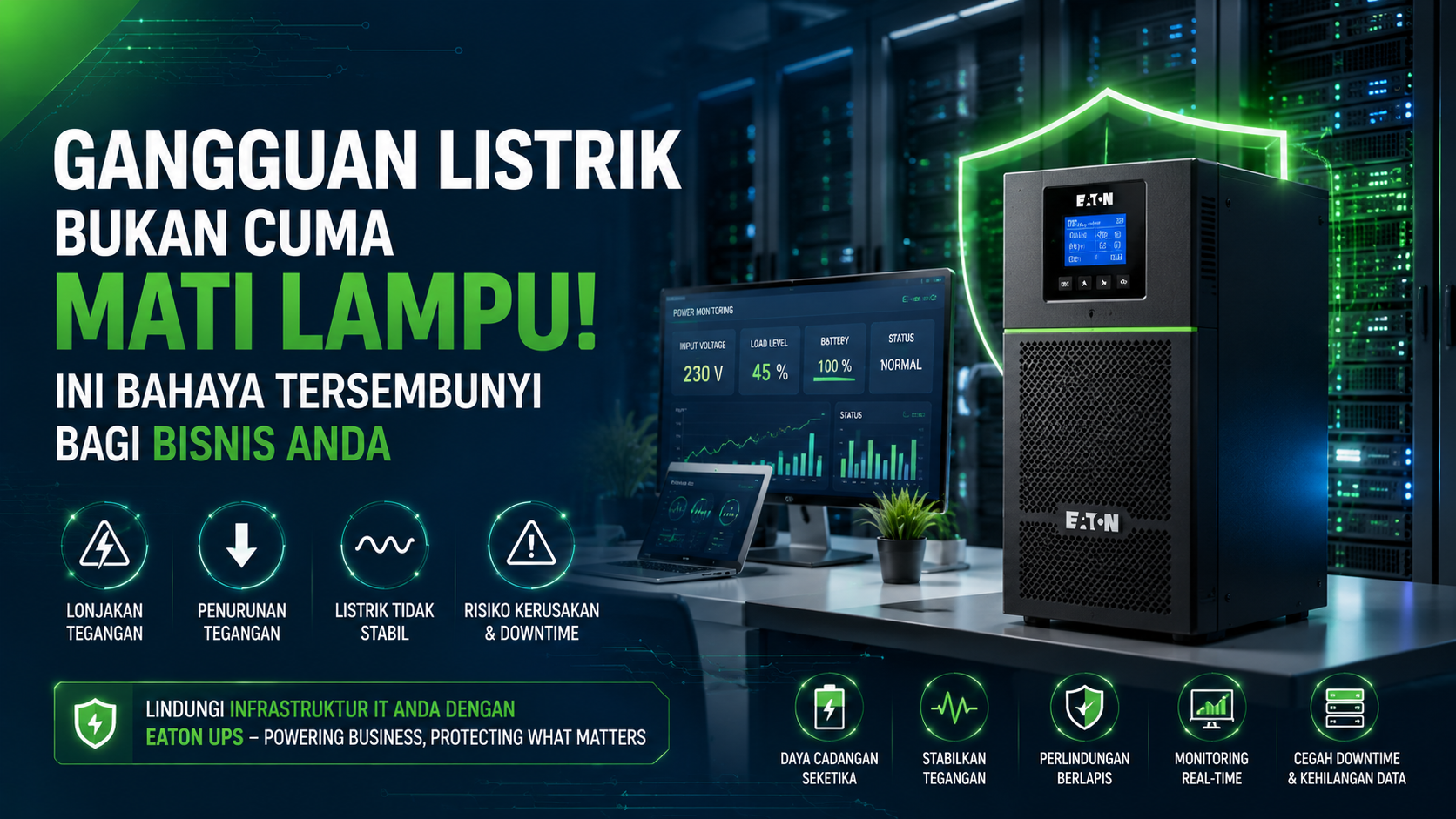 Gangguan Listrik Tidak Terlihat Bisa Merusak Bisnis? Solusinya dengan UPS Eaton