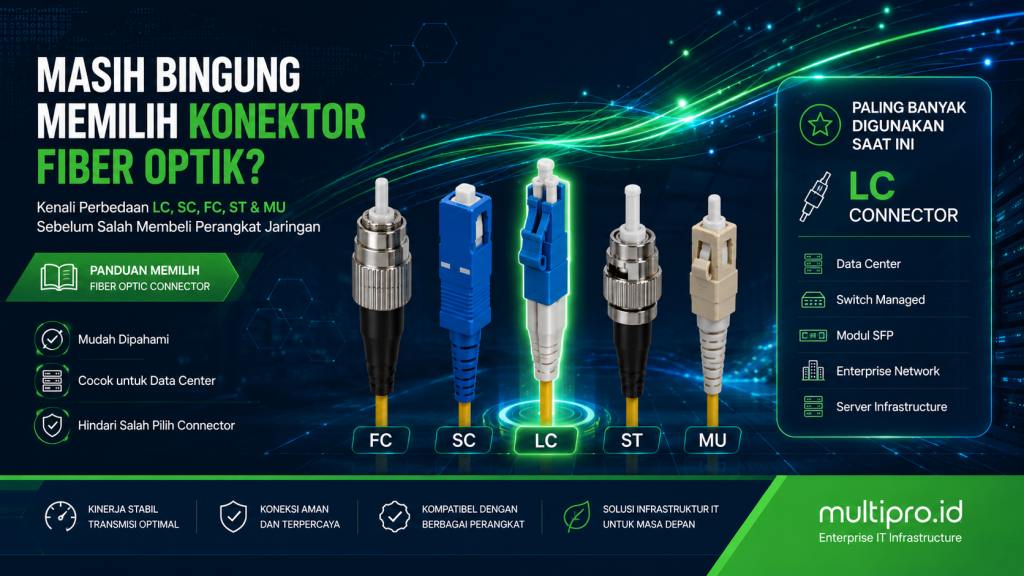 Masih Bingung Memilih Konektor Fiber Optik? Kenali Perbedaan LC, SC, FC, ST, dan MU
