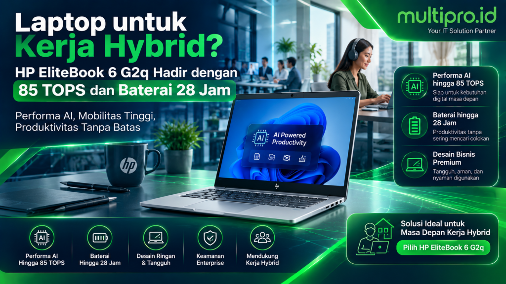 HP EliteBook 6 G2q untuk Kerja Hybrid: 85 TOPS & Baterai 28 Jam