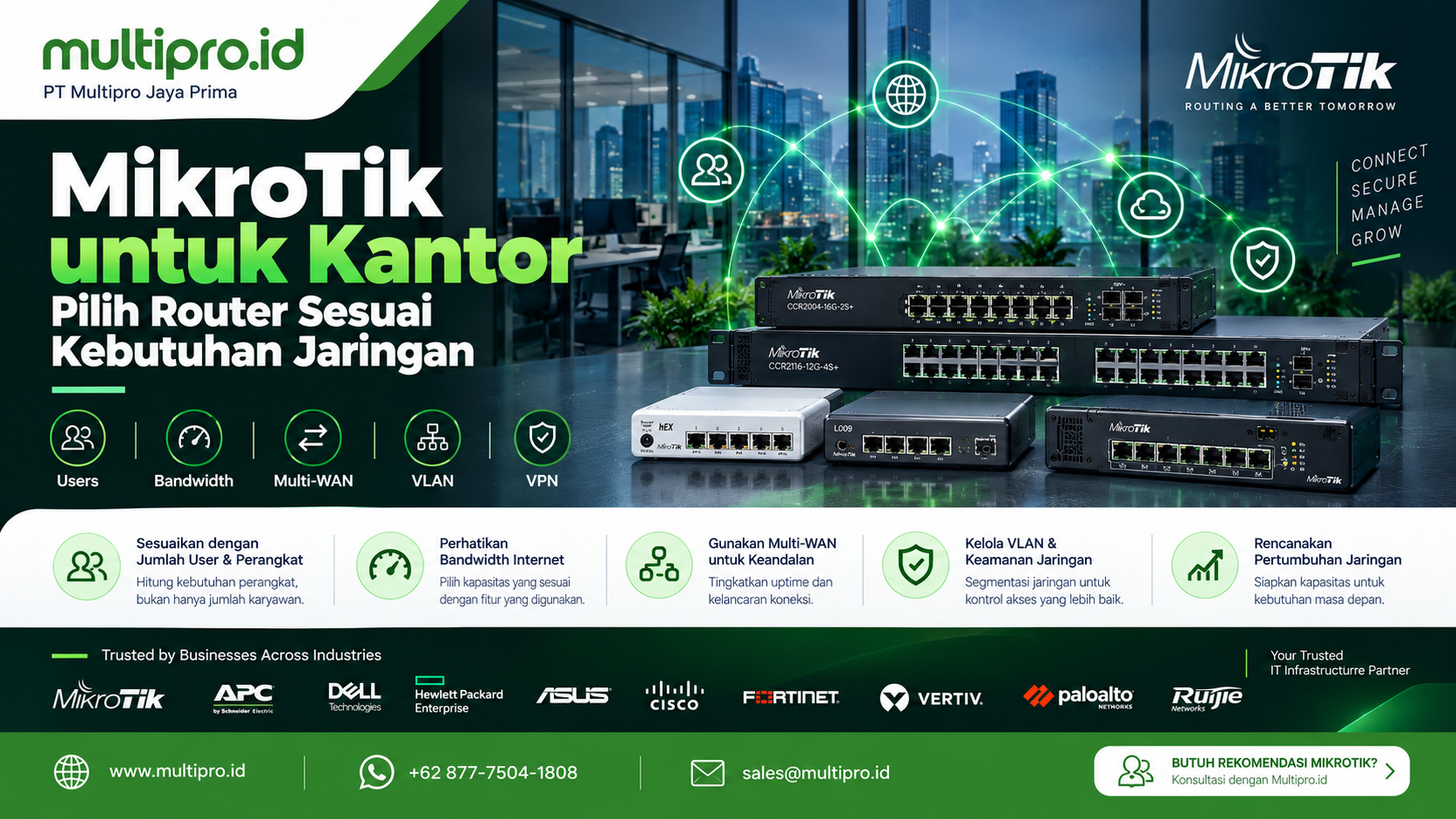 Cara Memilih Router MikroTik untuk Kantor | Multipro.id