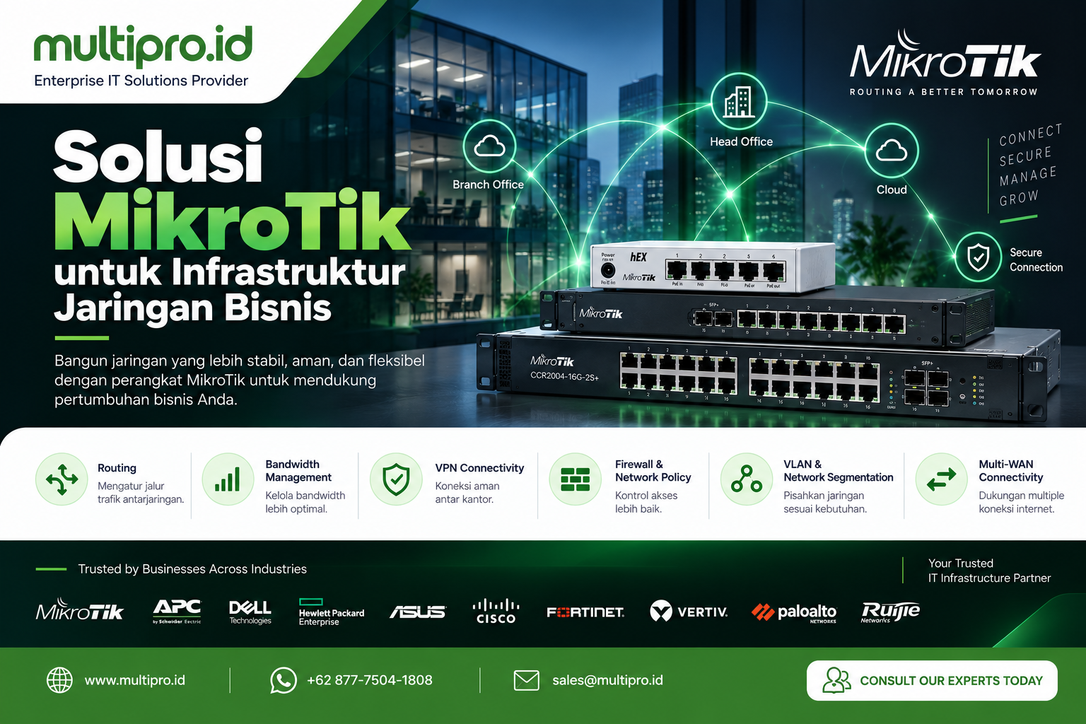 Solusi MikroTik untuk Bisnis Indonesia | Multipro.id