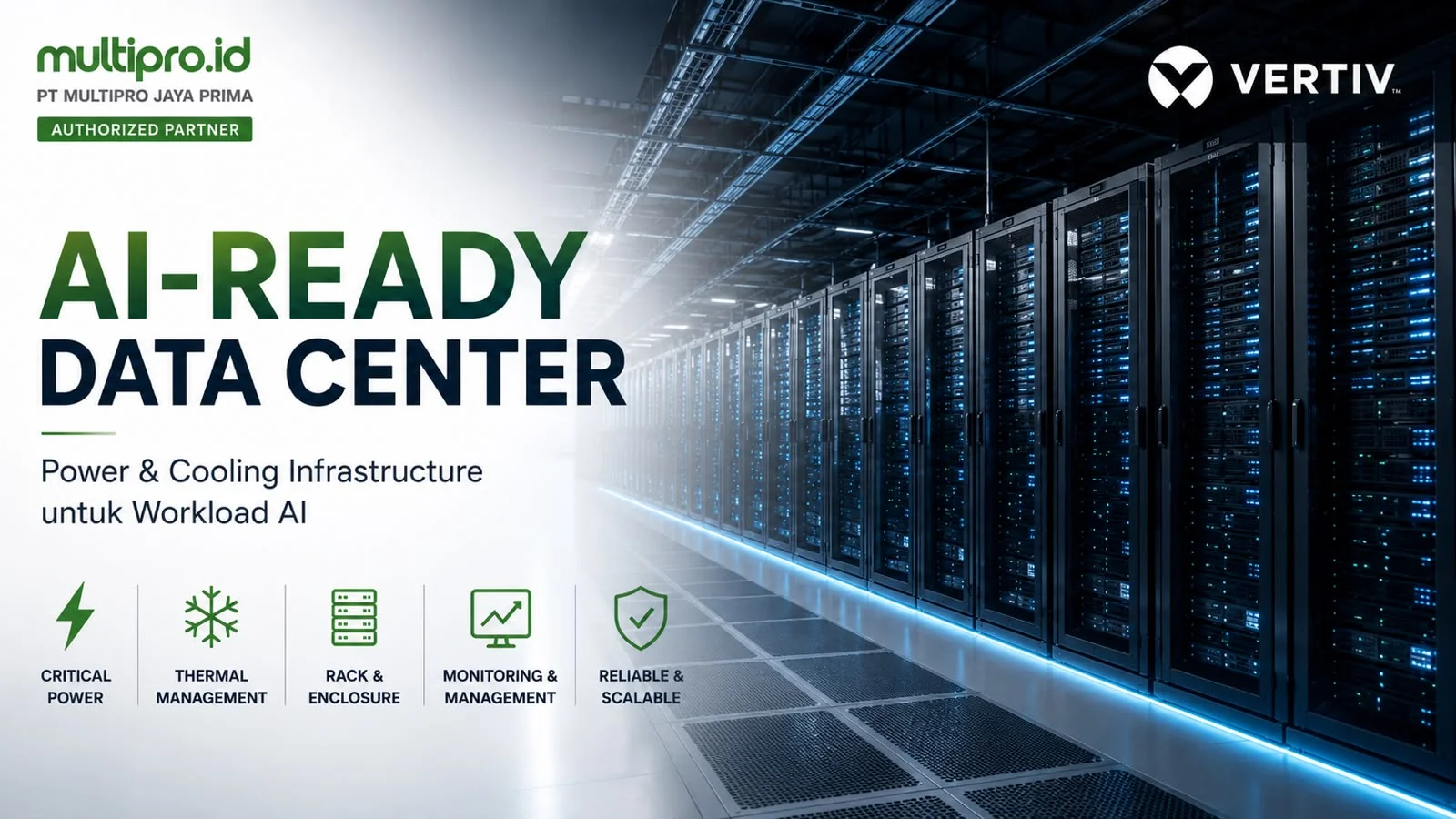 AI-Ready Data Center & Cooling Infrastructure dengan Vertiv